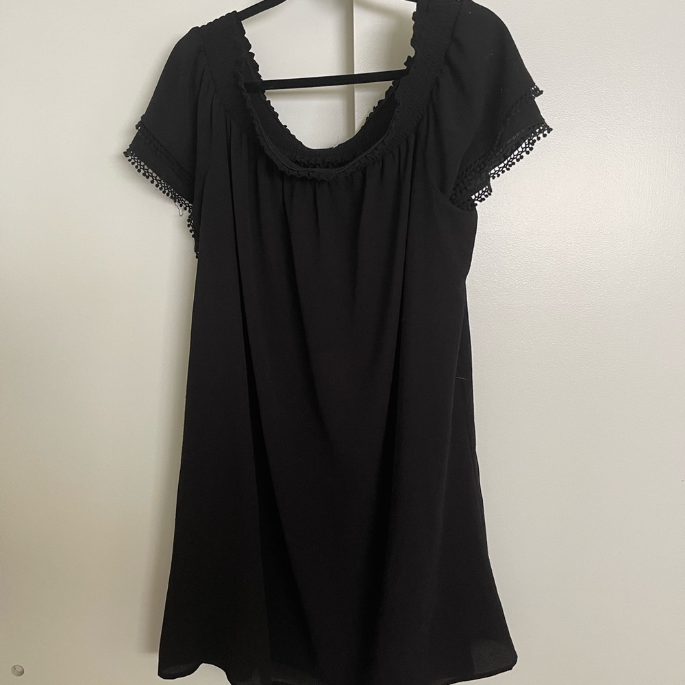 Off the Shoulder Black Dress